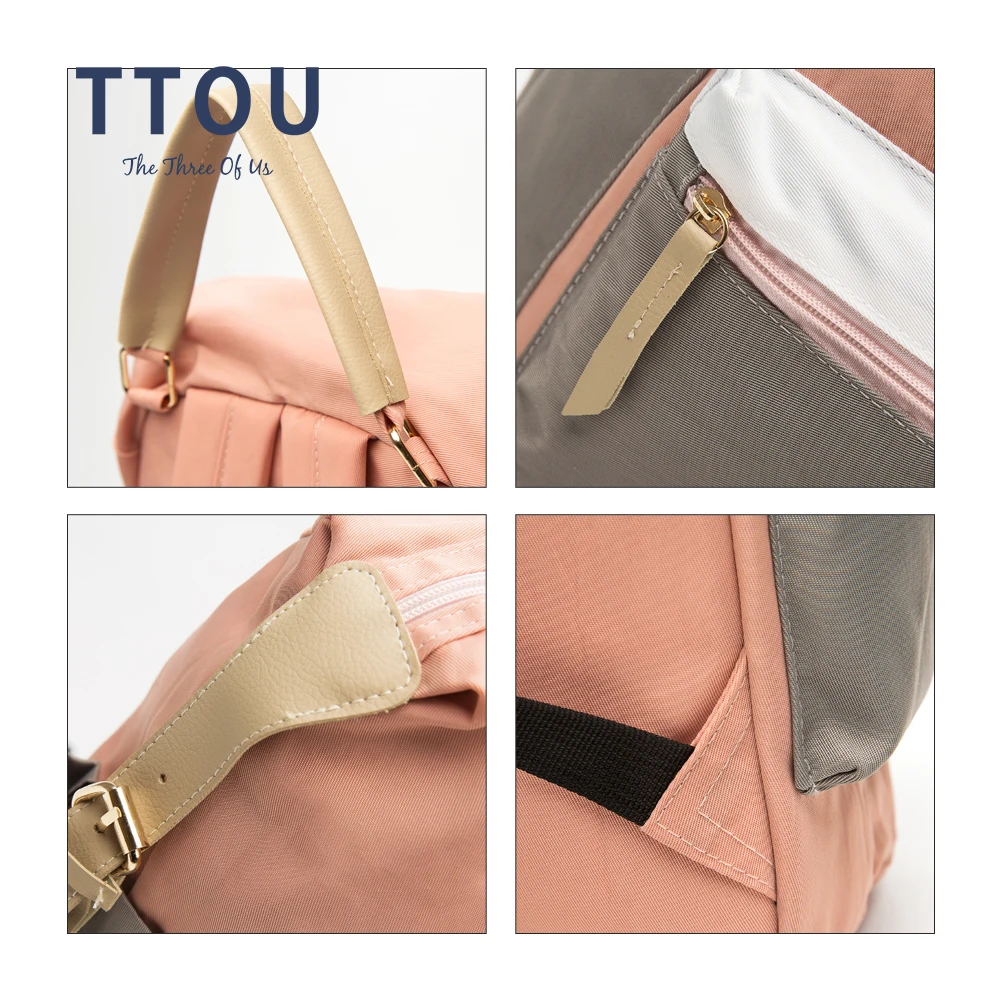 

TTOU Simple Patchwork Design Canvas Women Top-handle Backpack Casual Travel Rucksack For School Bag For Teenagers Girls