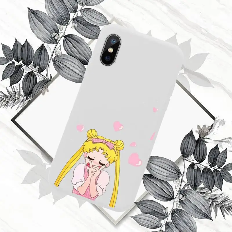 

Anime Sailor Moon Princess Phone Case White Color for iPhone 11 12 Mini Pro MAX If you choose other models, please leave message