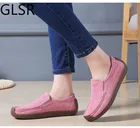 Туфли женские демисезонные из коровьей замши, на плоской подошве