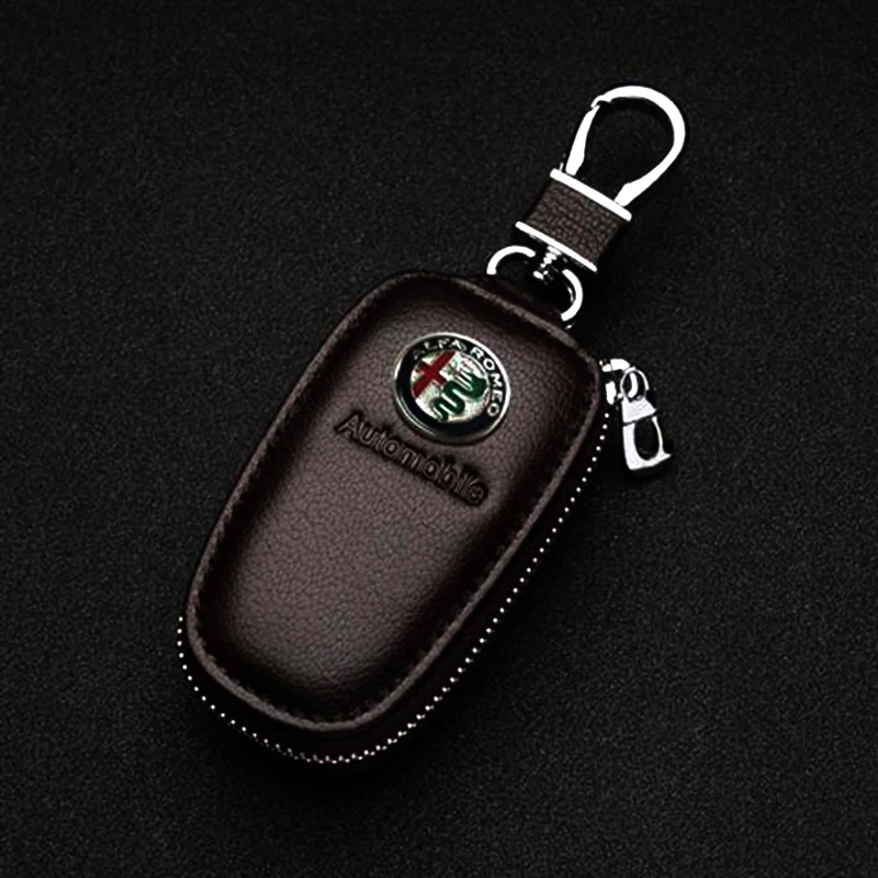 Кожаный чехол для автомобильных ключей кошелек Alfa Romeo Giulia 4C Spider 8C Alpha Juliet Stelvio164 с