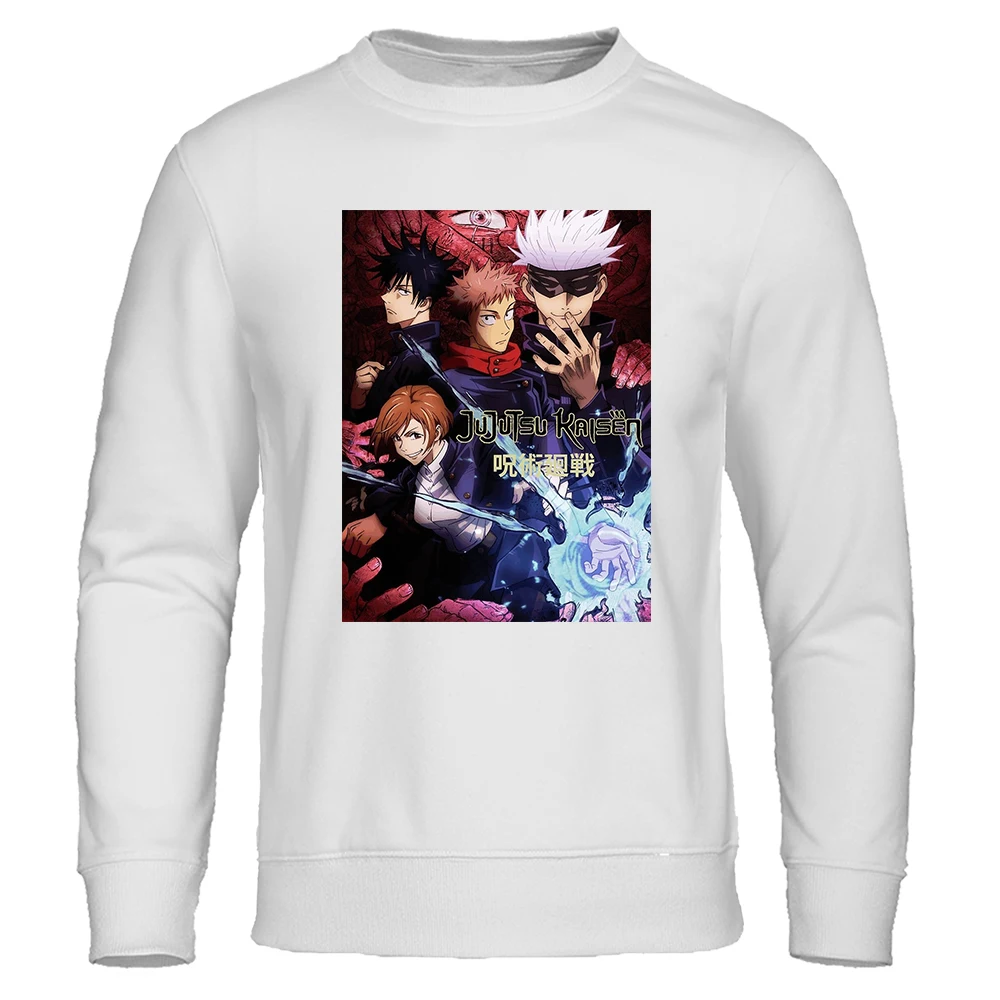 Толстовка мужская с капюшоном флисовый свитшот в стиле аниме теплая кофта