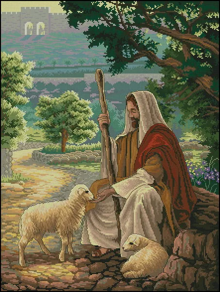 

Religion Jesus Christ Shepherd Top Quality Embroidery Needlework 14CT Unprinted Cross Stitch Kits DIY Art Handmade Home Decor