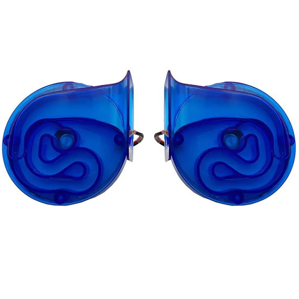 2pcs blue 2 шт. автомобильный рог универсальный улиточный Воздушный Рог высокой мощности Громкая автомобильная электрическая сирена для автомобилей грузовиков мотоциклов аксессуары для мотоциклов - Цвет: 2pcs blue