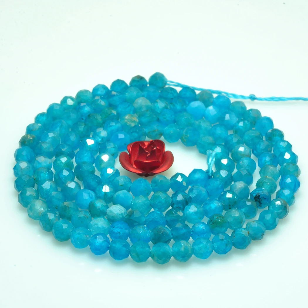 Бусины Из Натурального драгоценного камня апатита 3 мм 6 8 Круглые граненые бусины