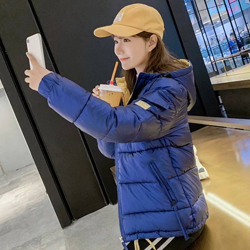 Korean Style 2019 Winter Plus size Female Jacket Women Stand Collar Solid Black White Loose Oversized Womens Parka | Женская одежда