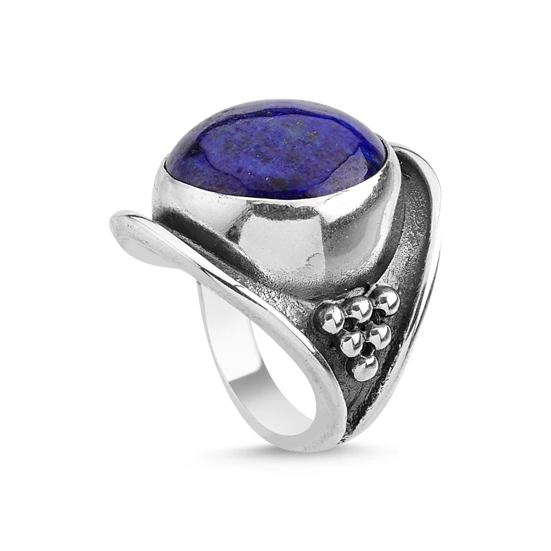 

Silverlina Silver Lapis Lazuli Stone Handwork Ring