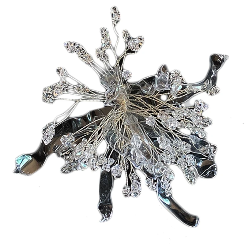 

Handmade Headwear Elegant Crystal Floral Headdress Elegant Ponytail Decor Trendy Headwear for Birthday Beach Party