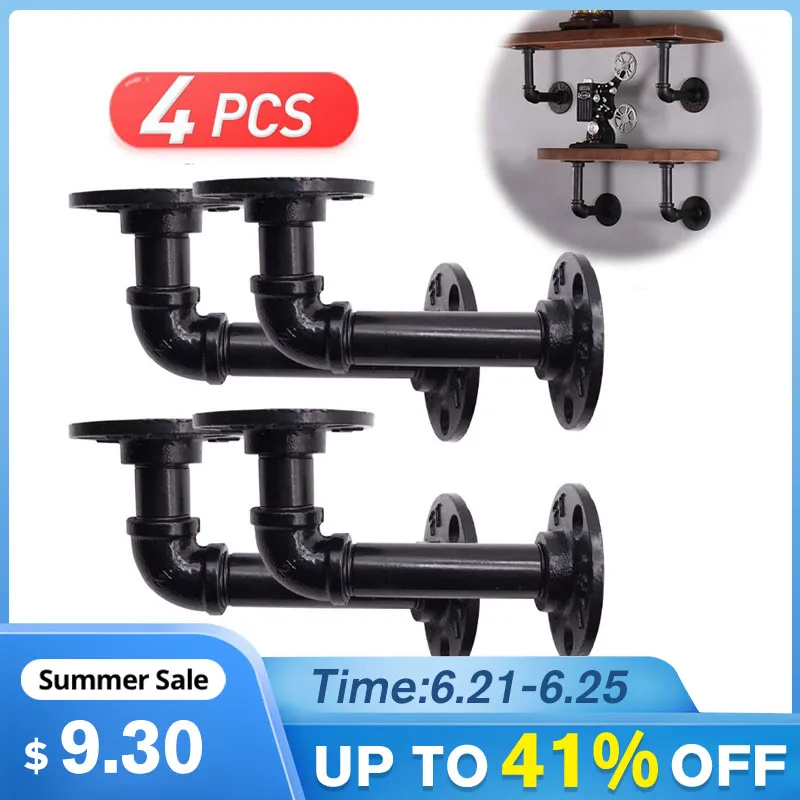 2/4 шт. 15X8cm трубы для супермаркетов открытого типа железа промышленные труба полка