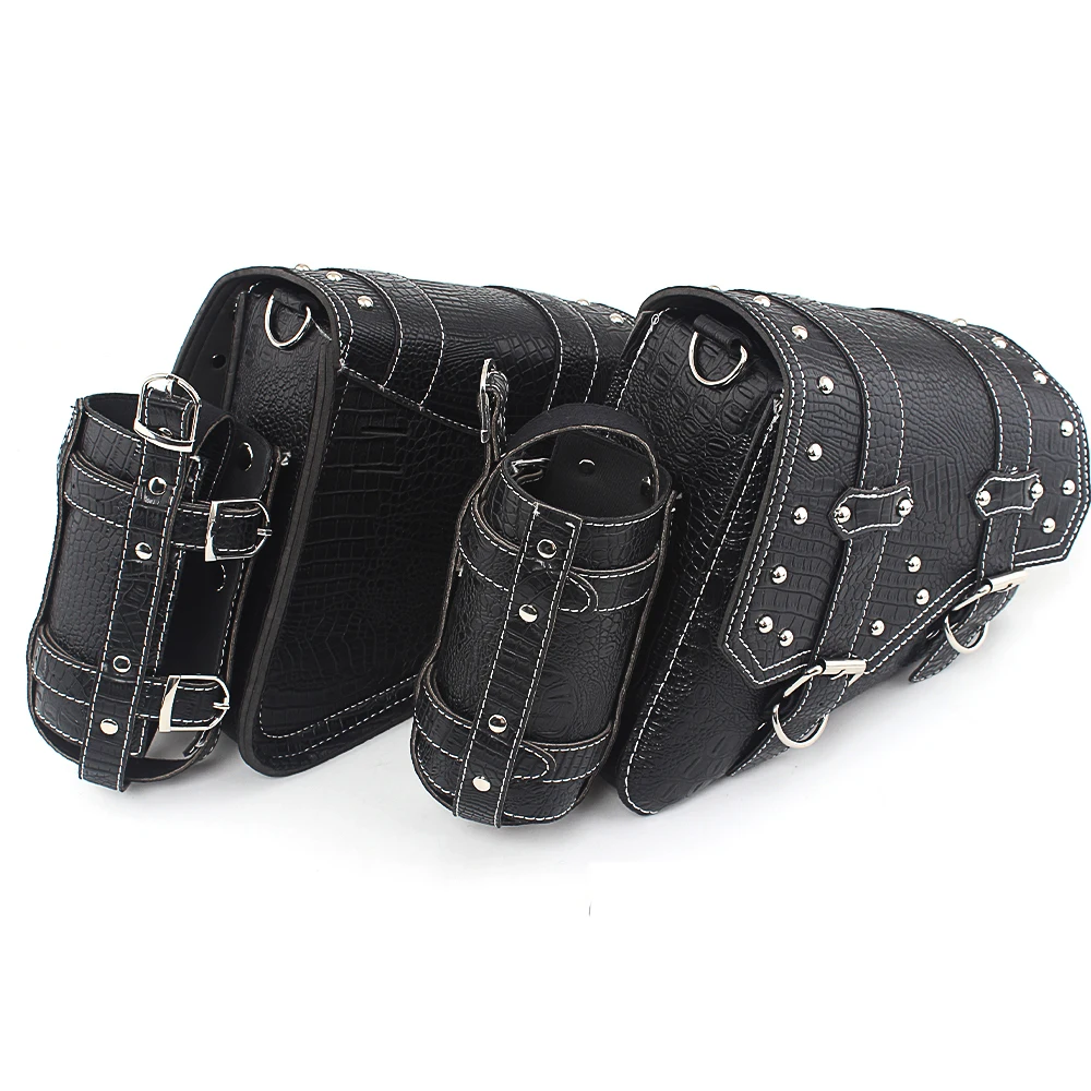 

Motorcycle Right+Left Saddlebags Saddle Bag Waterproof Side Bag Bike Storage Fork Tool Pouch For Honda Suzuki Harley Universal