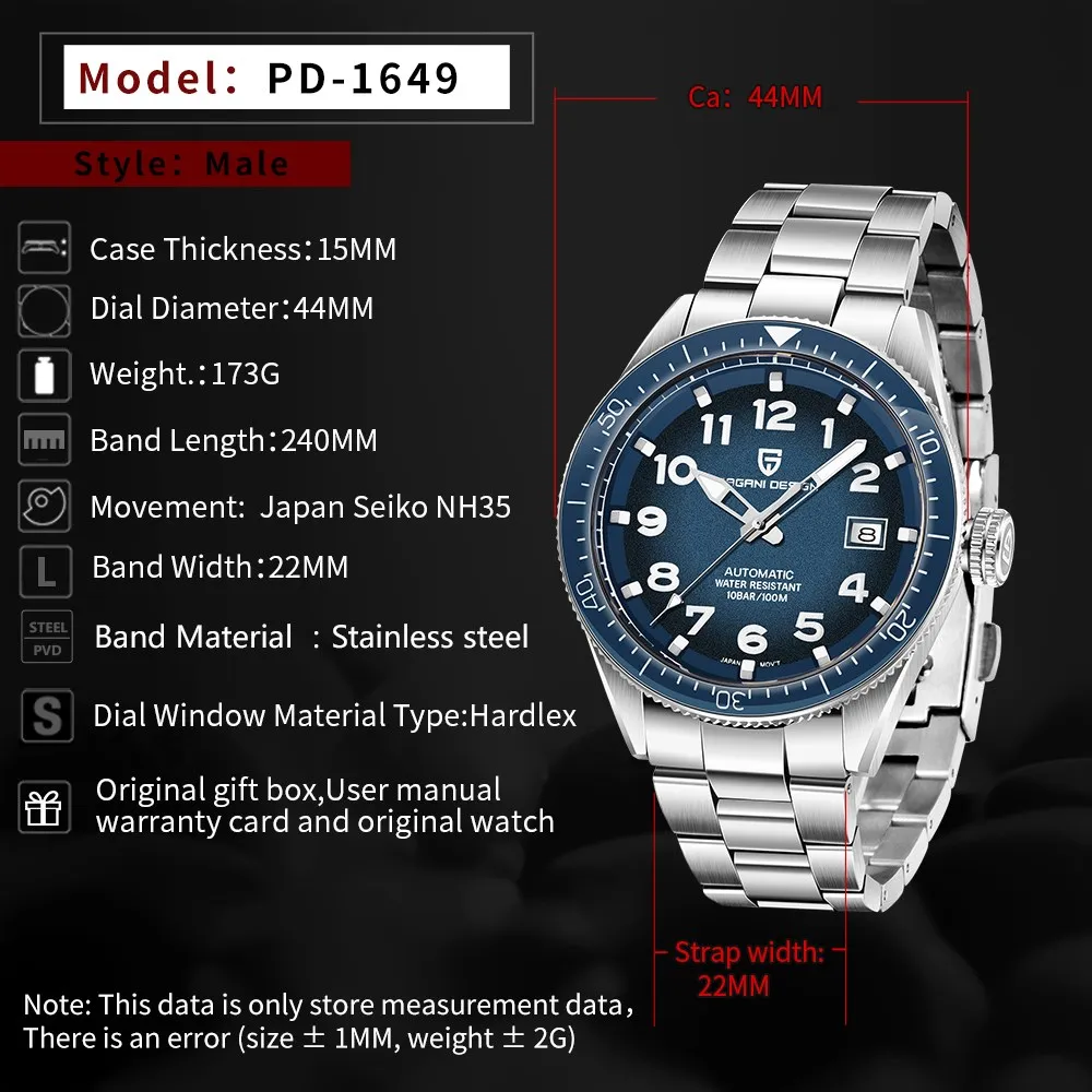 

PAGANI DESIGN Men Watches Luxury Brand Wristwatch Automatic Mechanical Watch Men Business Waterproof Watch Relojes Hombre 2020