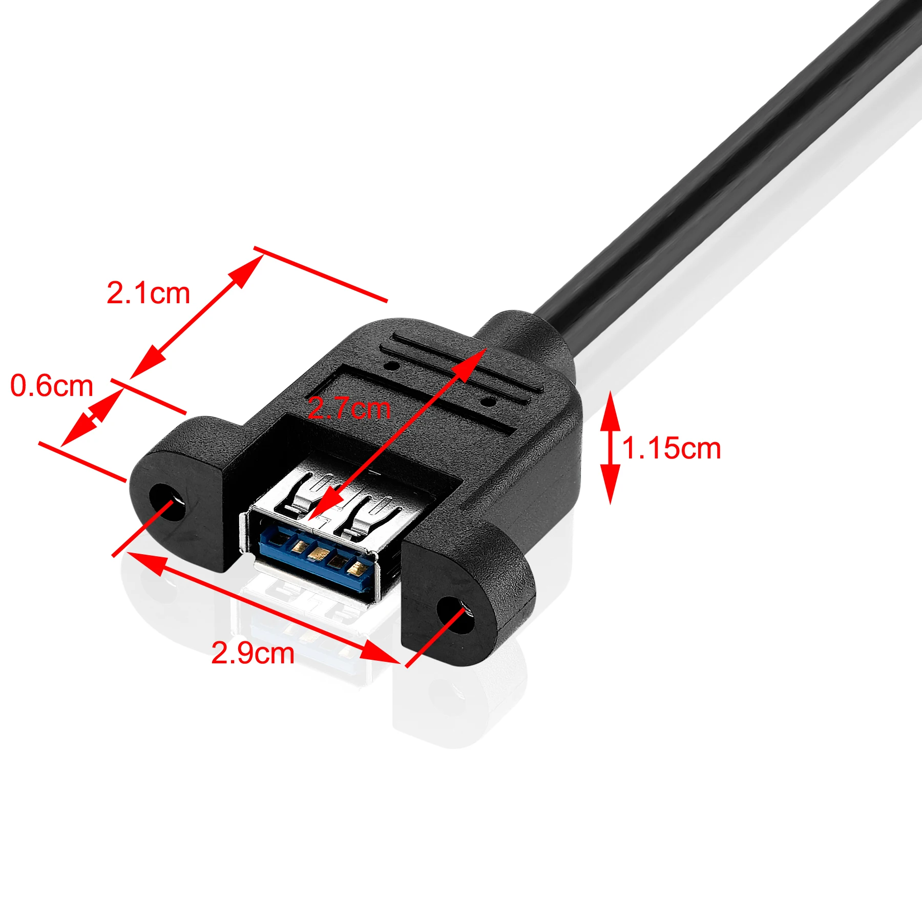 Bochara 90 градусов вправо USB3.0 Удлинительный кабель штекер-гнездо M/F экранированный с