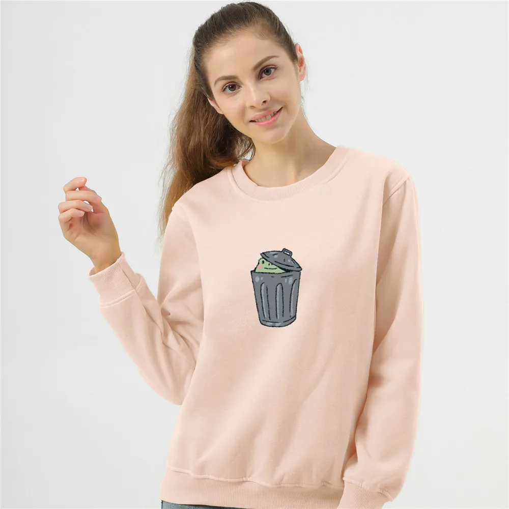 Crewneck Cotton Sweatshirt Harajuku Frog Oversized Fashion Hoodie Women Kawaii Sweetshirt for Girls Winter Long Sleeve Tracksuit