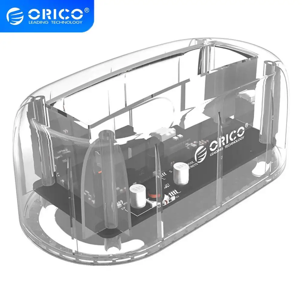 

ORICO 6139U3 Transparent USB3.0 Type-B to 2.5/3.5 inch SATA HDD SSD Station Hard Disk Adapter HDD SSD Docking Station US/EU Plug