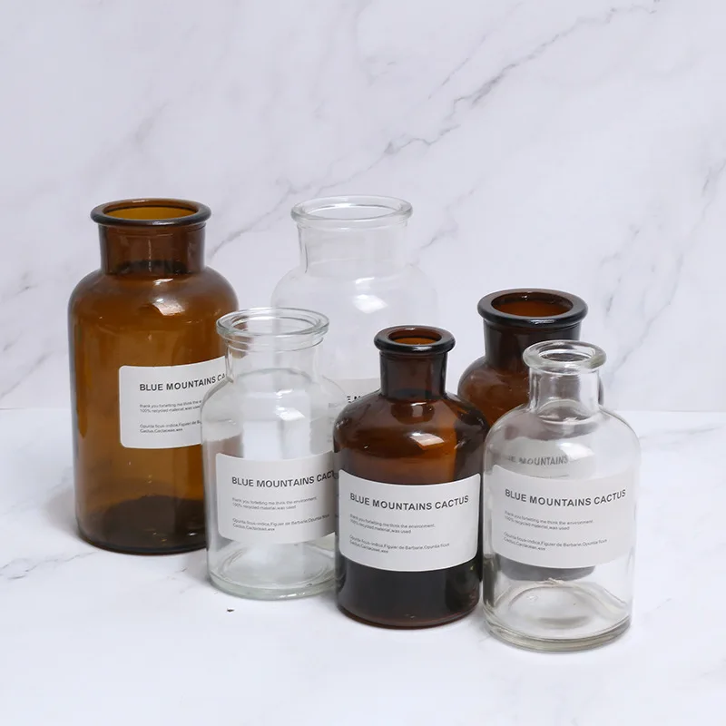 Скандинавские стеклянные вазы для гостиной украшение стола прозрачная бутылка