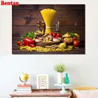 Полноразмерная 5D алмазная вышивка, Томаты, паста, еды, алмазная живопись, мозаика, картина стразы, декор для кухни, ресторана, бара