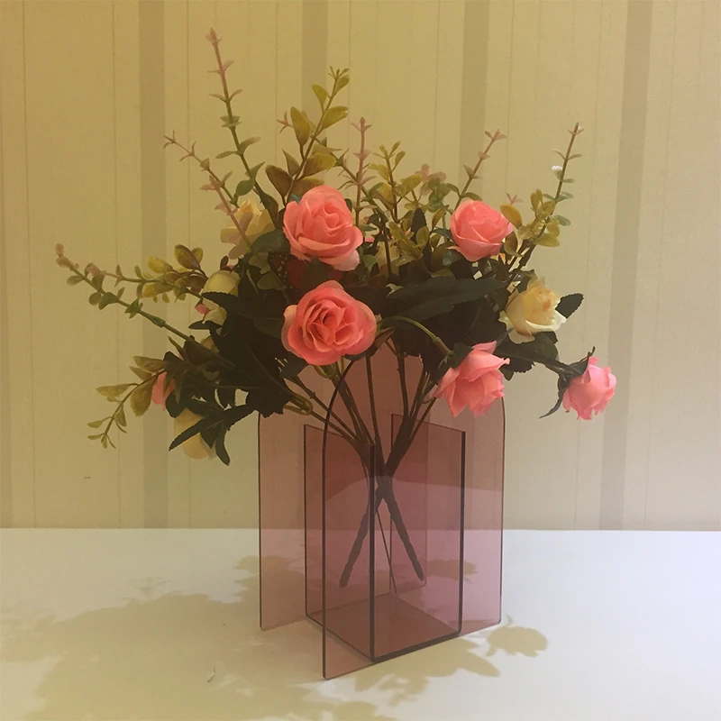 

Light Flower Vase Delicate Dried Flowers Display Organizer Storage Durable Acrylic Organizer Container 2 Colors Fashion Case