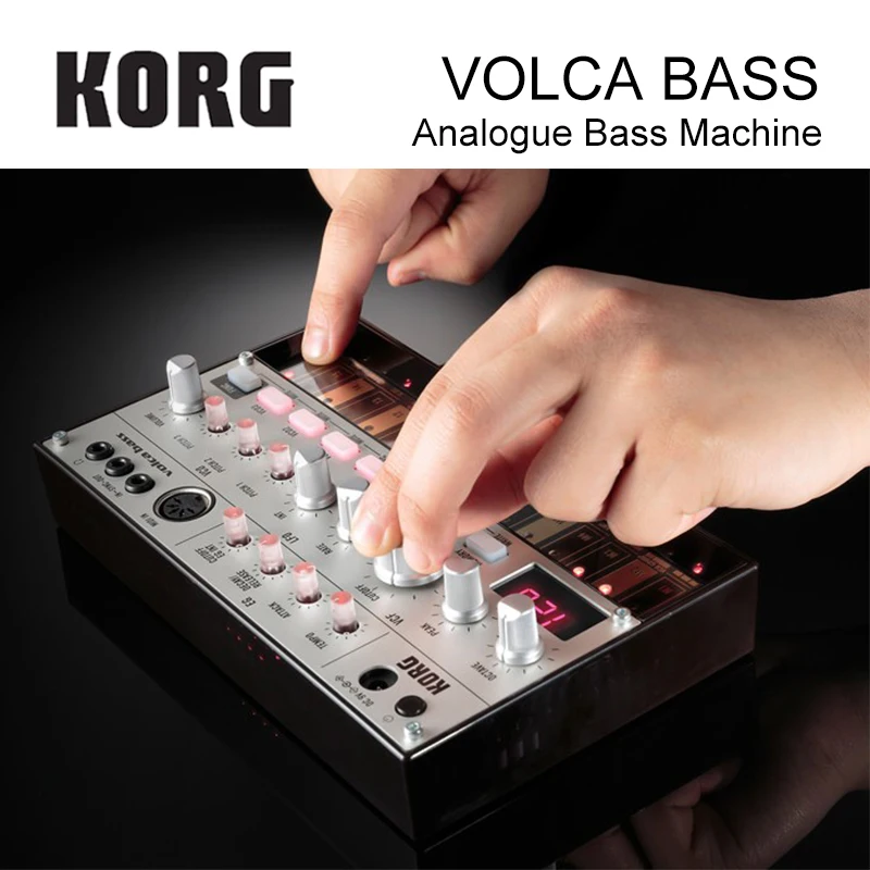 Аналоговый басовый аппарат Korg Volca собранный в электро племя блестители для