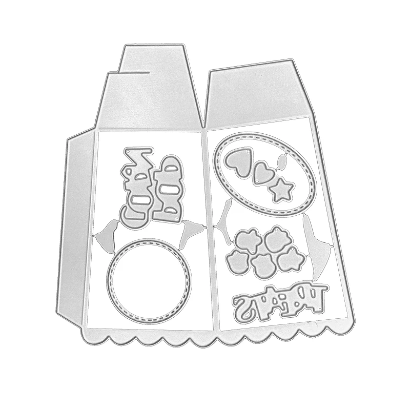 Коробка для закусок из попкорна металлическая рамка резки шаблоны скрапбукинга
