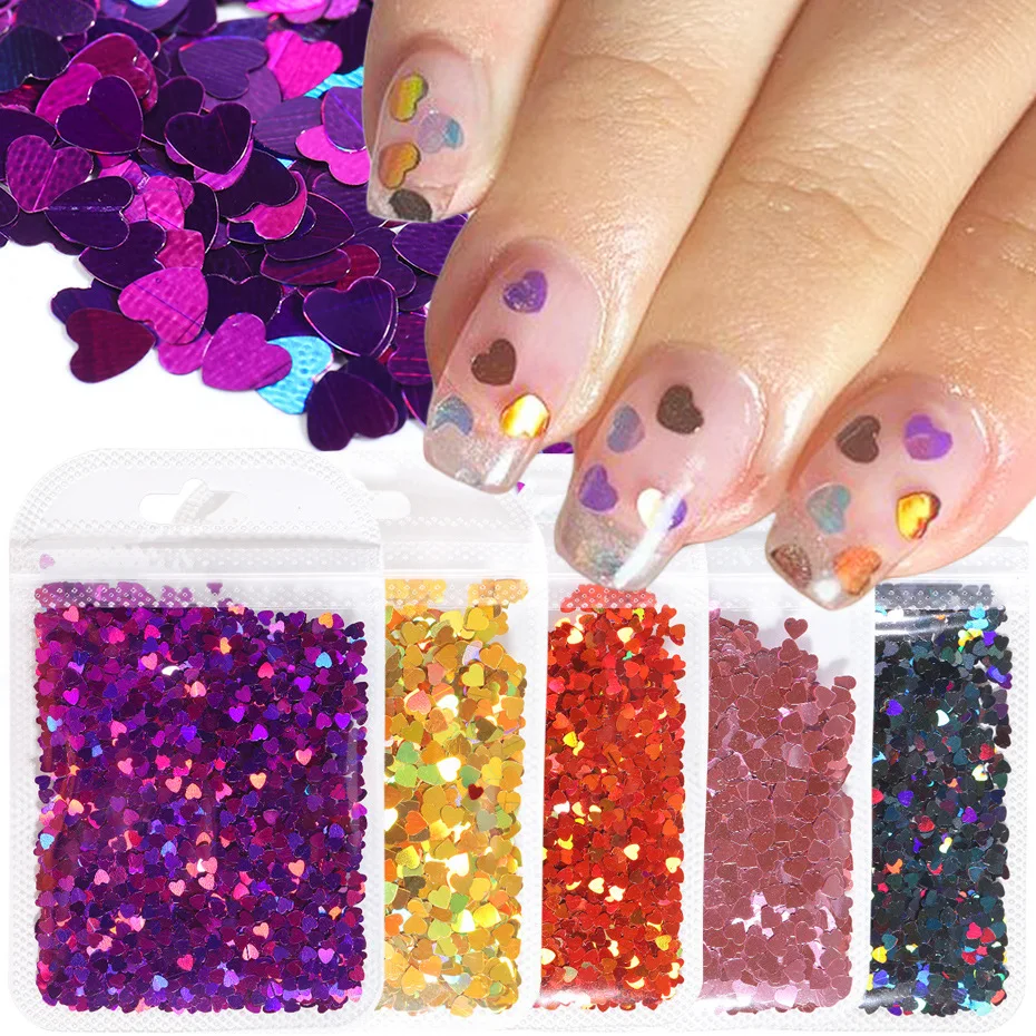 

Nail Glitter Holographic heart multi Shape Laser Symphony Butterfly Sequins 3D Colorful Sequins Manicure Nail Art Decoration 5g