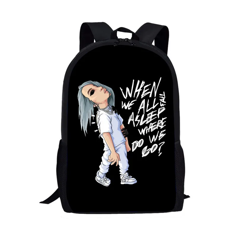THIKIN 3D школьные сумки Billie Eilish рюкзаки для детей женские хип-хоп школьный рюкзак для подростков девочек рюкзак детские рюкзаки Mochila - Цвет: as picture