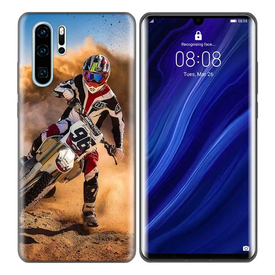 Черный силиконовый чехол для huawei P30 P20 P10 mate 30 20 10 Lite Pro Coque сумки Обложка Capas Back moto внедорожный мотоцикл Спорт - Цвет: SX-013