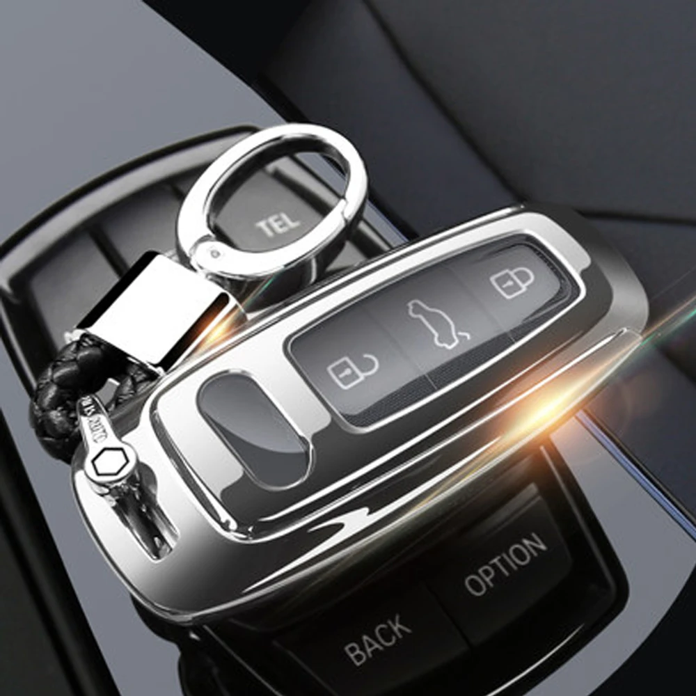 

TPU Pattern Car Key Case For Audi A6 C8 A7 A8 Q8 2018 2019 Car Accessories Car Interior Keyring Keychain Key Cover New
