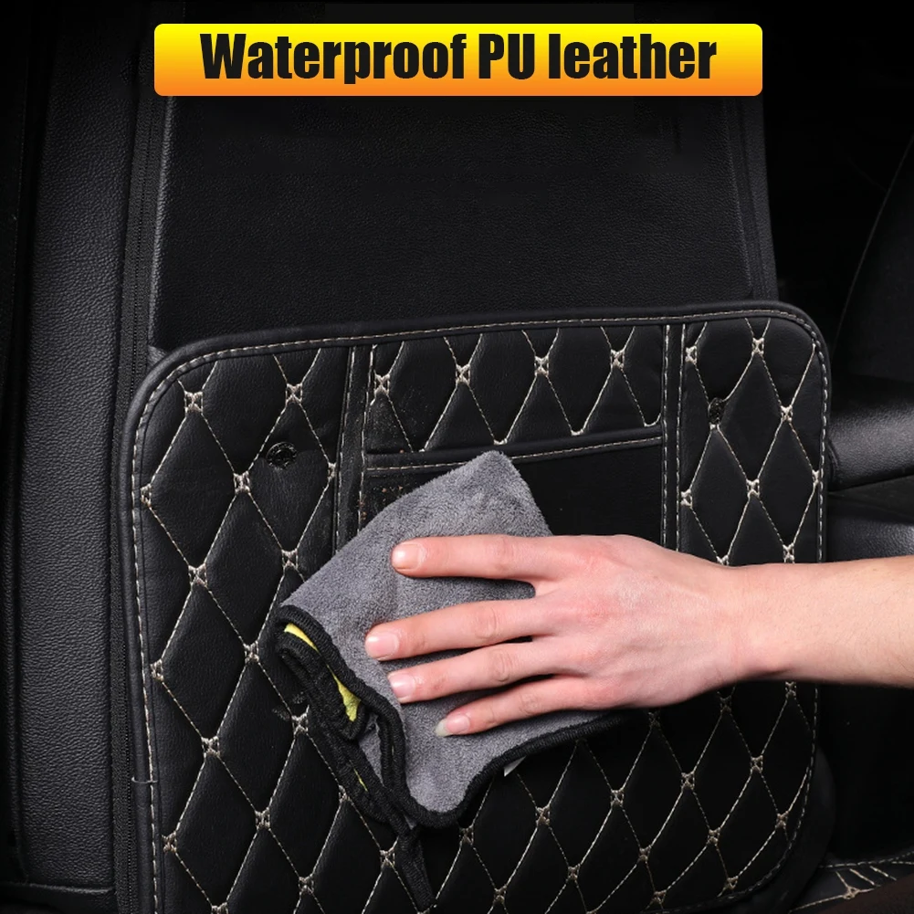 

Автомобильный противоударный коврик, кожаный защитный чехол на заднее сиденье автомобиля, водонепроницаемые грязезащитные коврики с сумк...