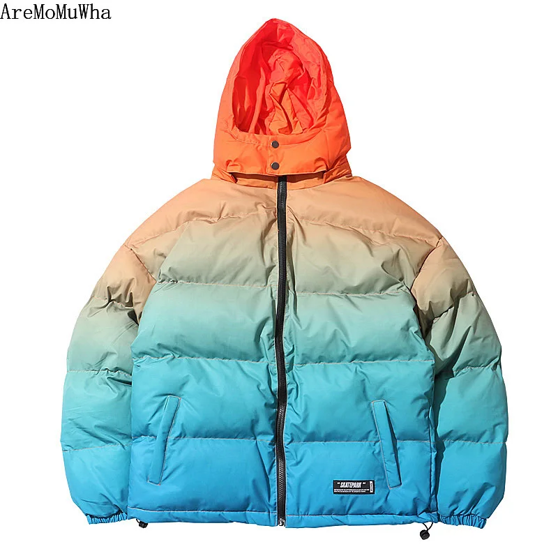 Gradient Cotton Clothing Men's National Tide Brand Warm Thick Couple Clothing Bread Jacket Cotton Jacket CoatMwinter Clothing