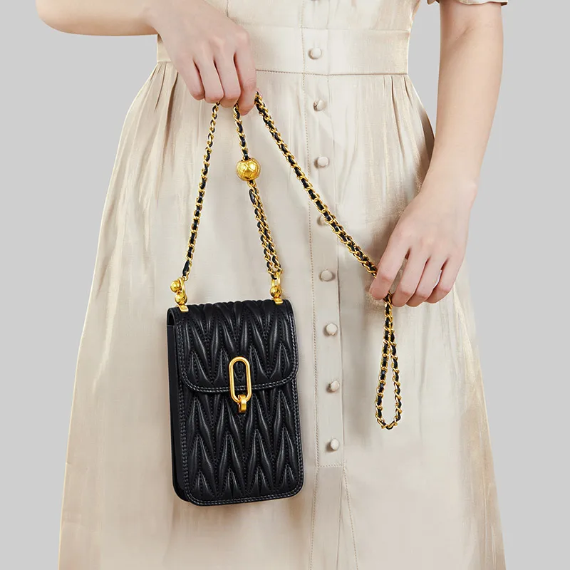 Goede Williampolo Mode Vrouwelijke Schoudertassen Echt Leer Vrouwen Crossbody Tas Luxe Designer Lingge Handtassen Kettingen Koeienhuid