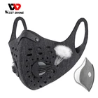 WEST BIKING Спортивная велосипедная маска PM2.5 анти-загрязняющая маска с активированным углем полузащитная смываемая маска с фильтром для мужчин