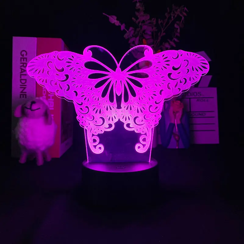 

Cute Butterfly 3D Night Light Smart Phone Control Home Girly Room Decoration Bedside Desk Light Table Lamp Gift for Girlfriend