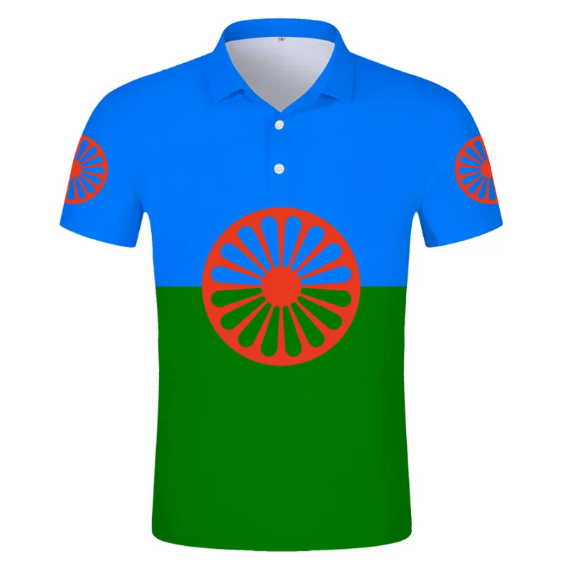 

Polo Shirt Rom Gypsy Flag Of The Romani People T-Shirt Print Photo Logo Clothes Customizable T-Shirt