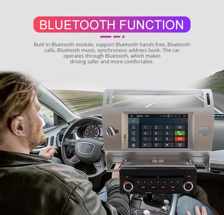 Автомобильный dvd-плеер Besina Android 9,0 для Citroen C4 Quatre Triumph, мультимедиа, gps навигация, wifi, четыре ядра, 4 Гб, 1 Din, автомагнитола