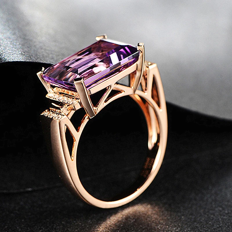 Роскошные модные кольца из розового золота для женщин романтичные элегантные