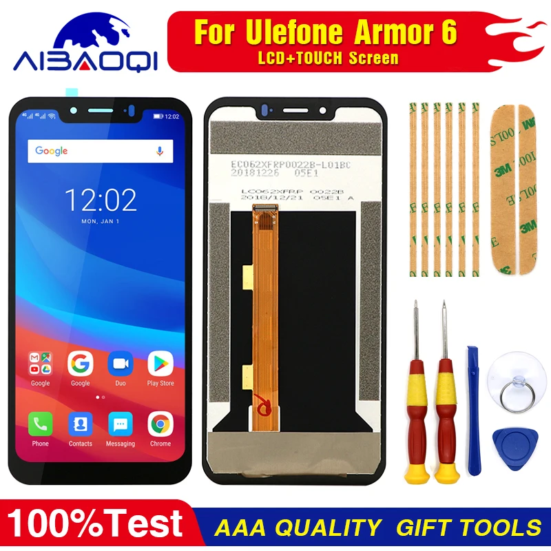 Сенсорный экран ЖК-дисплей ЖК-экран для Ulefone Броня 6 6E запасные части+ инструмент для разборки+ клей для 3M