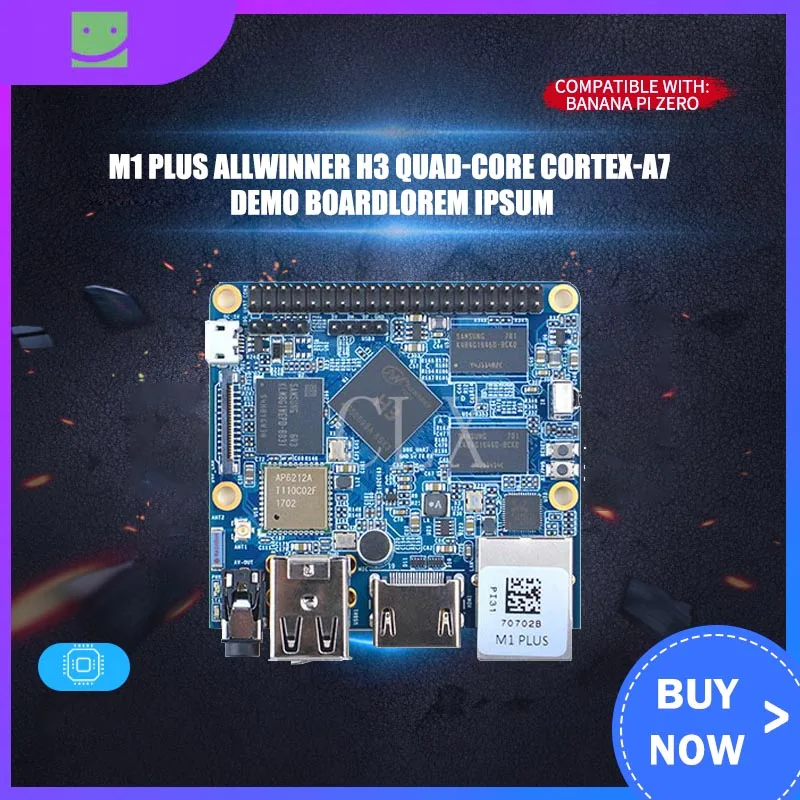 NanoPi M1 Plus Allwinner H3 Quad-core Cortex-A7 Demo Board(1.2GHz 1GB DDR3 RAM 8GB eMMC)+MicroUSB Cable+Antenna | Компьютеры и офис