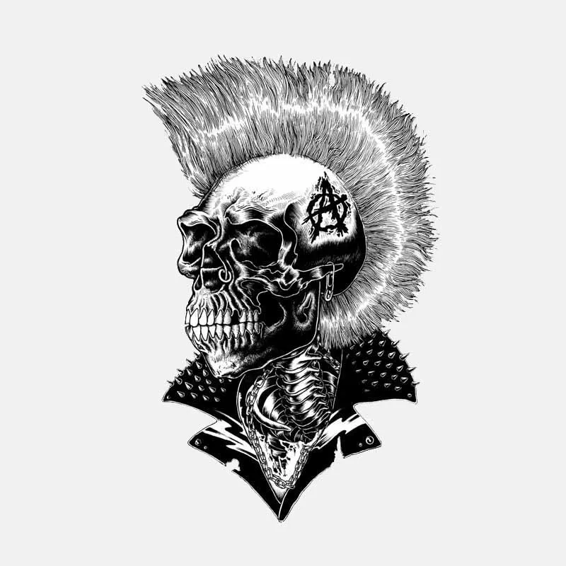 

10.5CM*16.5CM Punk Skull Head Decal Helmet Motorcycle PVC Car Sticker Window Windshield