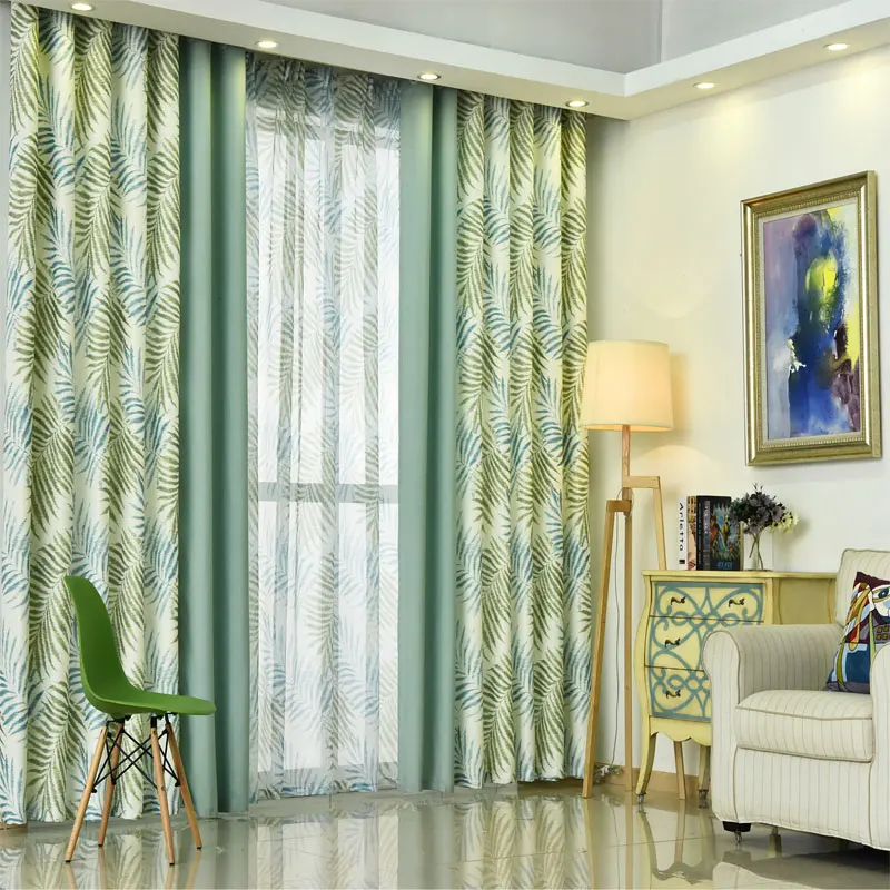 Высококачественные Американские сельские активные зеленые Печатные шторы с