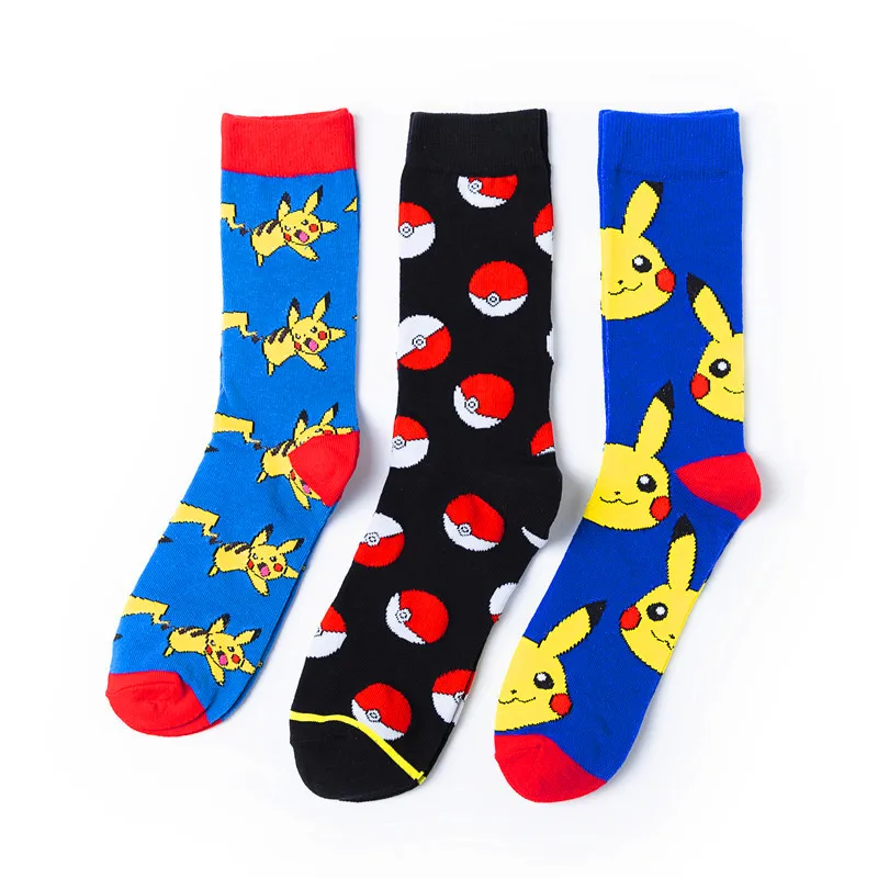 Baby Anime Pokemoned Pikachued Figure Cotton Socks Keep warm Squirtle Charmander Bulbasaur Cosplay Men Women  gift