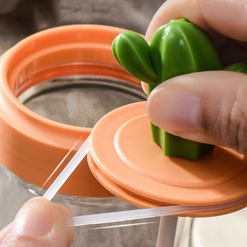 Креативная стеклянная комбинированная баночка для приправ в форме кактуса