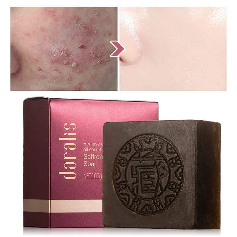 Daralis 100g шафран лечение акне мыло ручной работы глубокий Очищающая отбеливающая