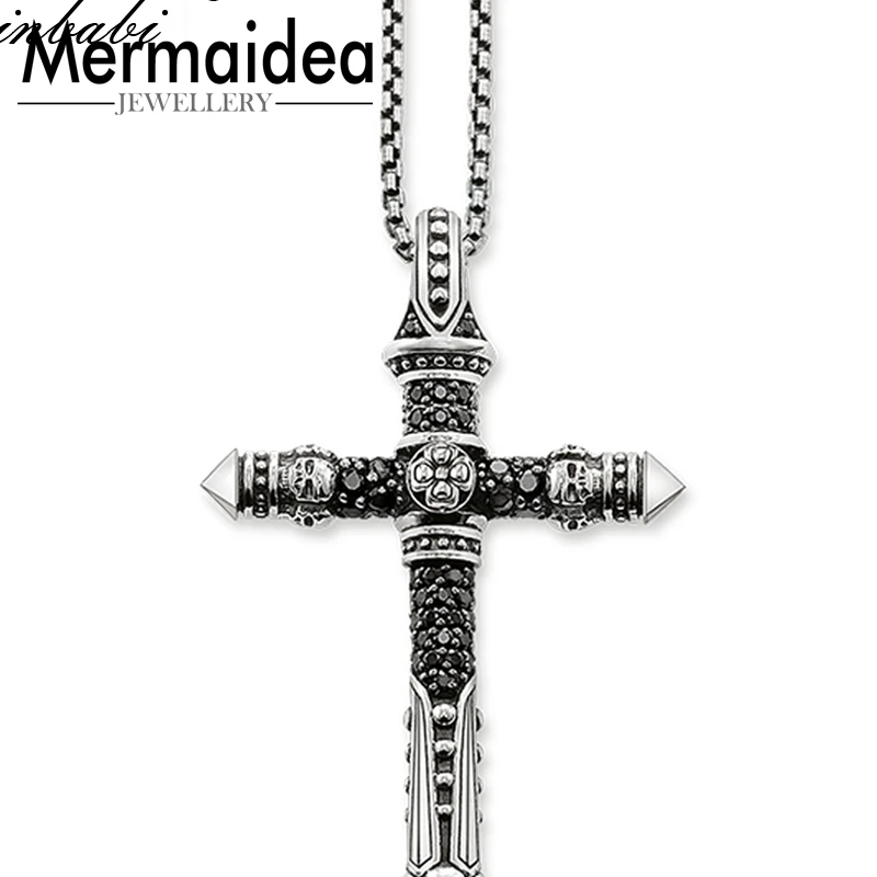 Цепочка цепочка с крестом Rebel подарок для мужчин и женщин Посеребренная