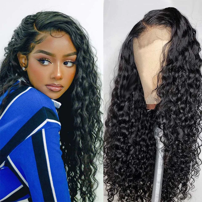 

Deep Wave Frontal Wig Lace Front Human Hair Wigs with Transparent Lace Closure for Women Deep Wave Wig Human Hair