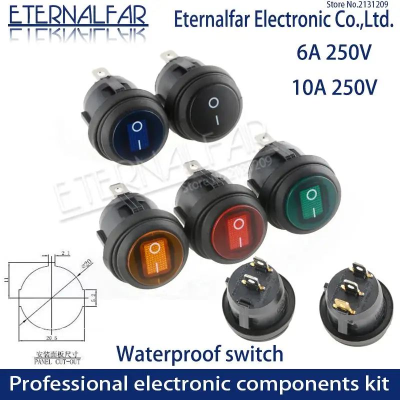 Водонепроницаемый тумблер KCD1 KCD2 KCD4 KCD6 On Off 10A 16A 20A 125V 250V AC сверхмощный герметичный