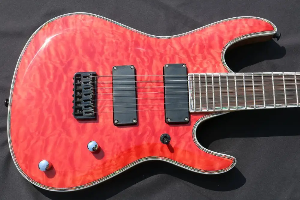 Транс красный арочный корпус Топ 7 струн электрогитара ra целлюлоидная обвязка