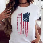 Футболка женская с принтом флага США, винтажная уличная одежда, топ с коротким рукавом для девушек, одежда на день американской независимости, A40, лето