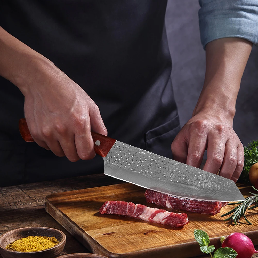 Кованый нож XYj Kiritsuke шеф повар 8 дюймов накири ручной работы инструмент для охоты