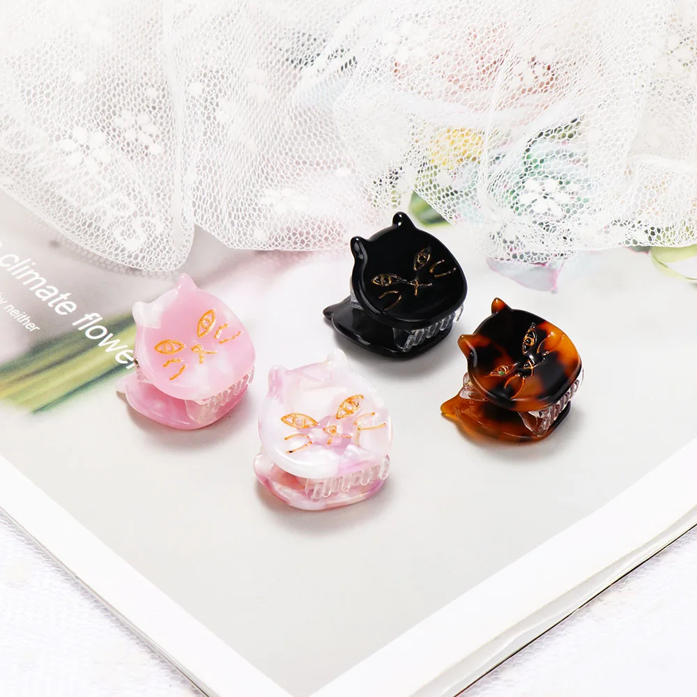 Cat Acetic Acid Hairpin Small Catch Clip Adult Bangs Hair Claw Accessories Classic Headwear Headdress |