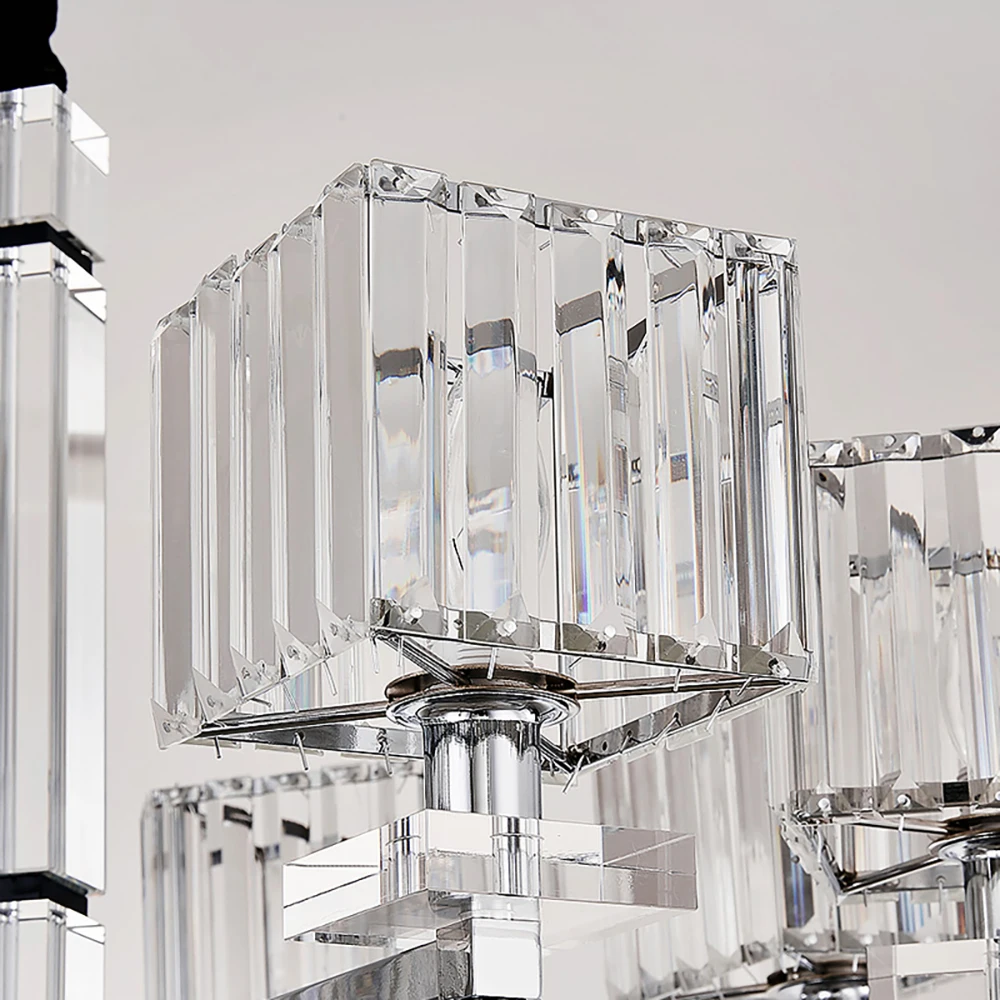 Новая Современная хрустальная люстра для гостиной роскошная хромированная