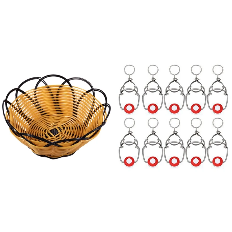 

7-дюймовая пластиковая плетеная корзина, держатель для фруктов и овощей с многоразовой герметичной крышкой из АБС-пластика 10 шт.